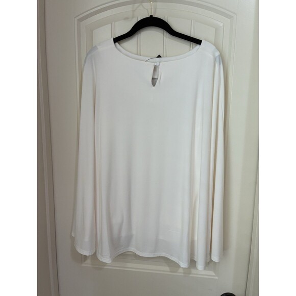 Iman Global Chic IVORY Cape Open Blouse Size Large NWT - Picture 2 of 3